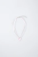 HEART ORGANZA CORD NECKLACE