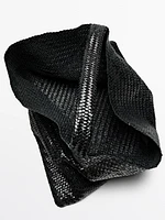 Nappa leather woven maxi tote bag
