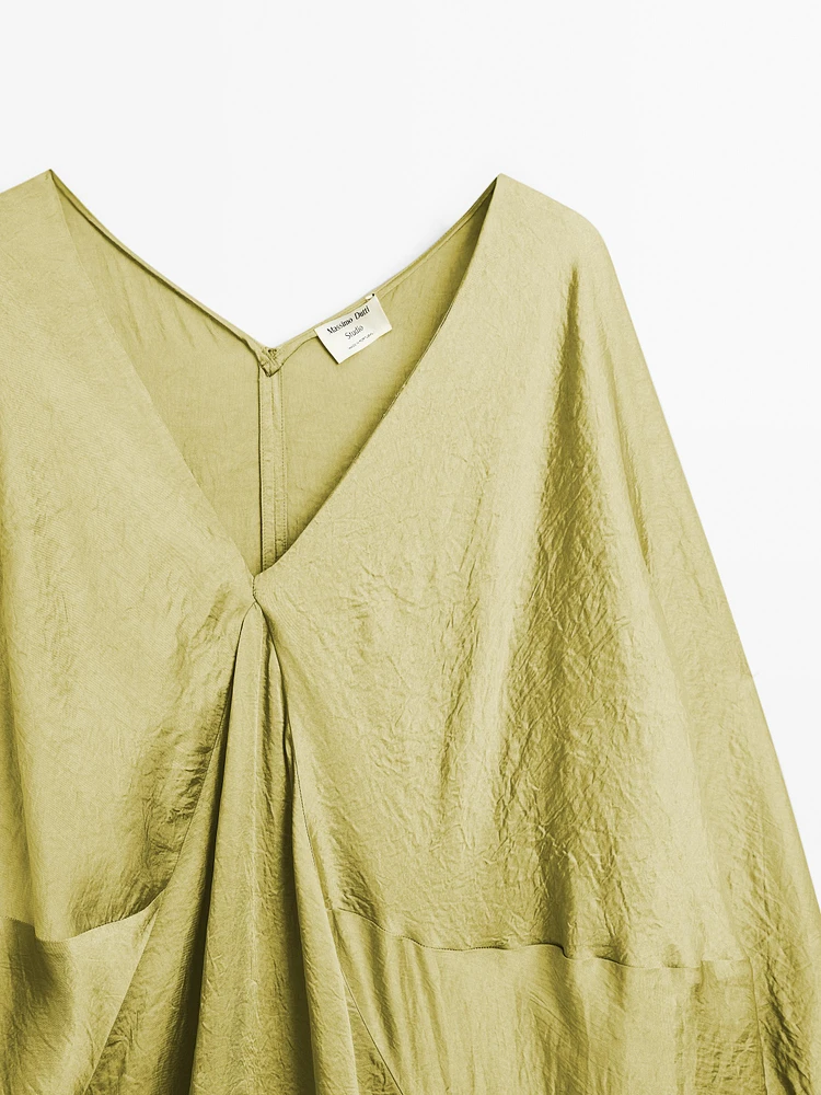 Robe kimono fluide satinée - STUDIO