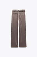 STRIPED PANTS EITH DOUBLE BELT