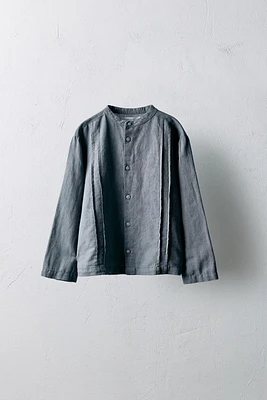 2-5 YEARS/ LIMITED EDITION LINEN PLEATED SHIRT