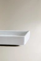 WHITE EARTHENWARE BATHROOM SOAP DISH