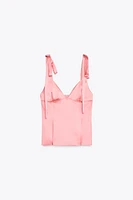 SATIN EFFECT BOW TOP