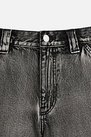 BERMUDA DENIM DÉLAVÉ COUPE BAGGY