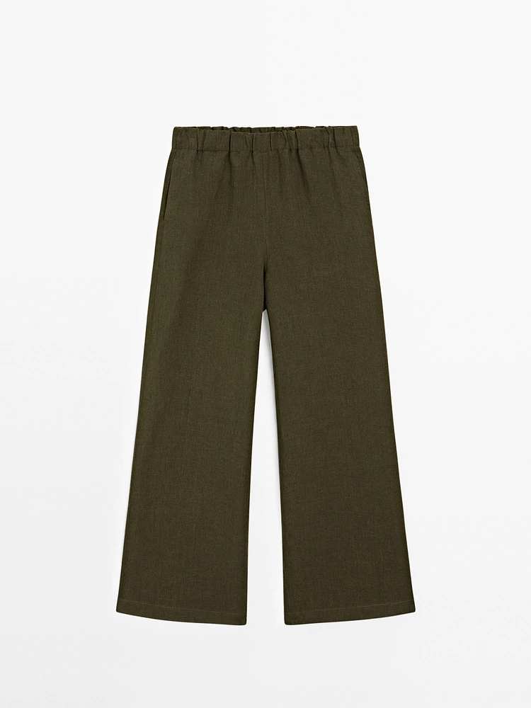 Pantalon droit 100 % lin
