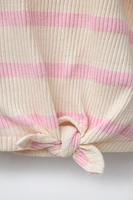 KNOT T-SHIRT AND STRIPED CYCLING LEGGINGS SET
