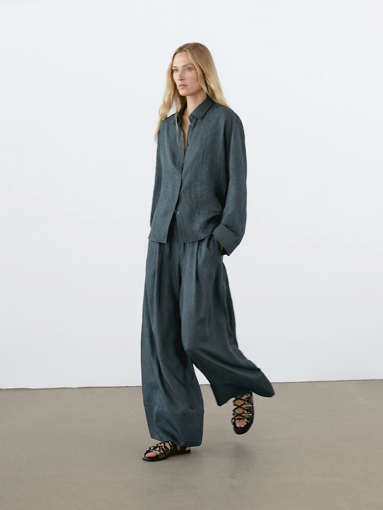 Pantalon fluide effet froiss