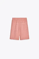 ZW COLLECTION 100% LINEN LONG BERMUDA SHORTS