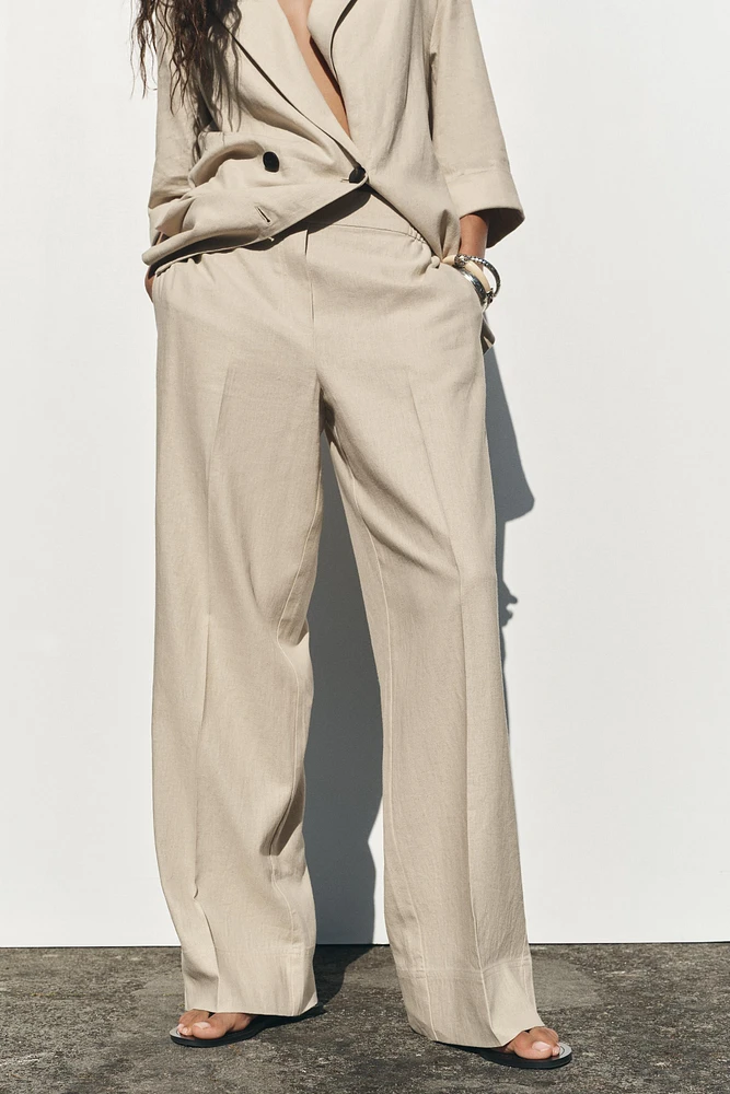 PANTALON LARGE AVEC LIN