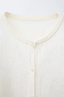 VESTE FINE JACQUARD FLEURS