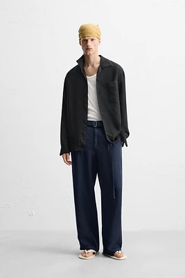 PANTALON 100 % LIN CEINTURE