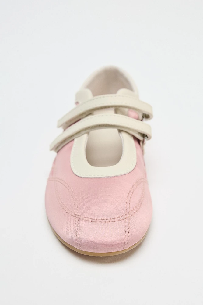 BALLERINES SURPIQÛRES EFFET SATINÉ