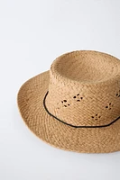 STRAW-LOOK HAT WITH CORD