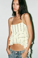 SEQUIN RUFFLED TOP