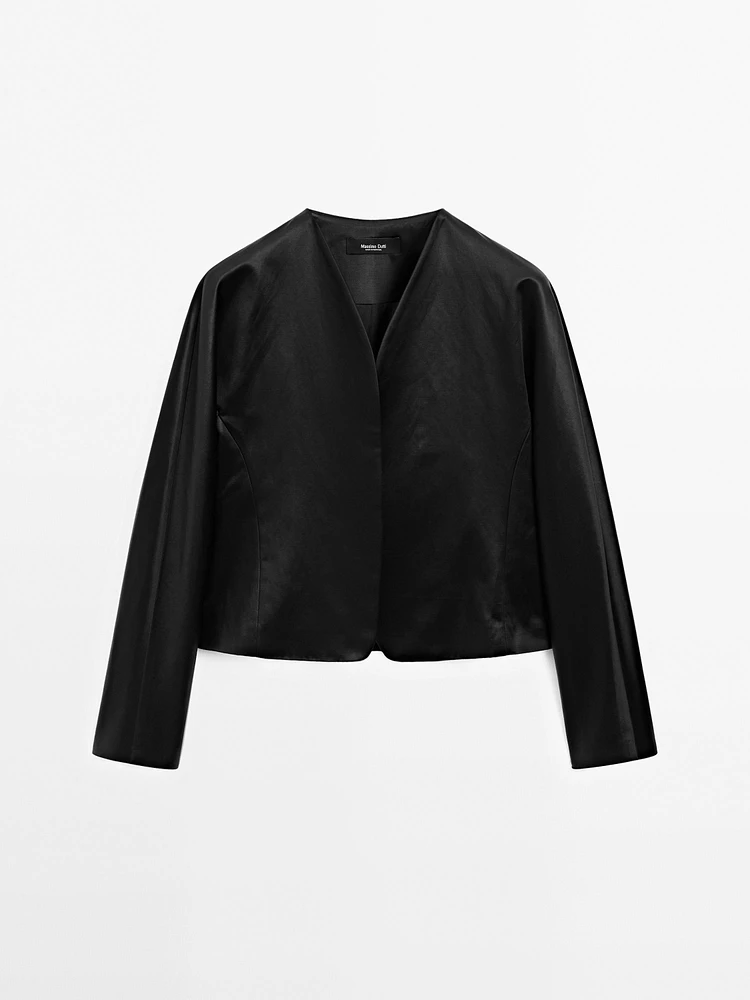 Short satin blazer - Studio