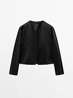 Short satin blazer - Studio