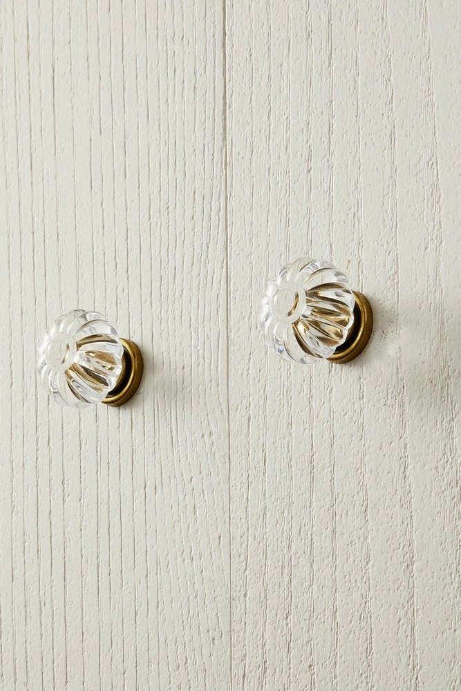 SET OF ACRYLIC FLOWER KNOBS (SET OF 2)