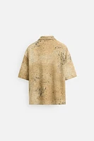ABSTRACT PRINT KNIT SHIRT