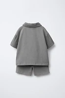 ENSEMBLE DE JOGGING POLO ET BERMUDA TEXTURÉ