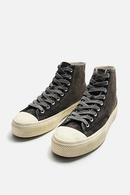 FABRIC HIGH TOP SNEAKERS