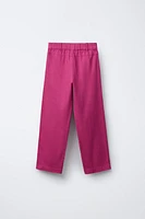 LINEN BLEND STRAIGHT PANTS