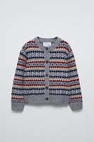 KNIT JACQUARD CARDIGAN