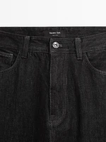 Tapered fit cotton selvedge jeans