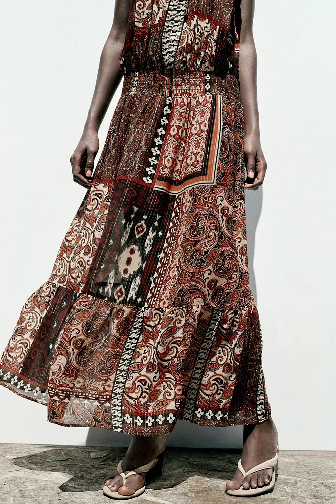 ROBE IMPRIMÉE FIL MÉTALLISÉ