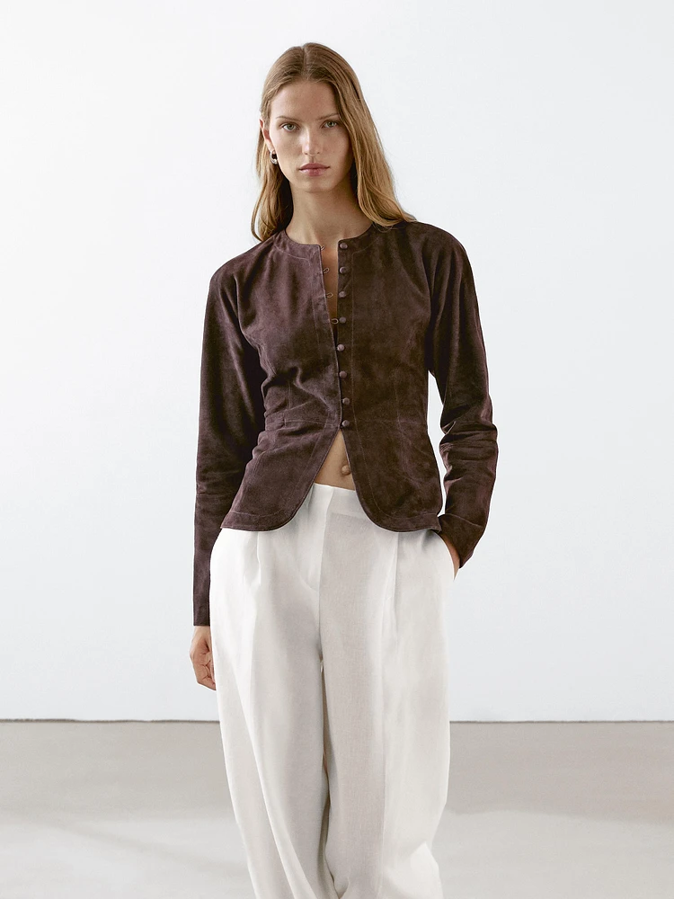 Pantalon de tailleur à pinces 100 % lin
