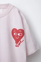 HEART PRINT T-SHIRT