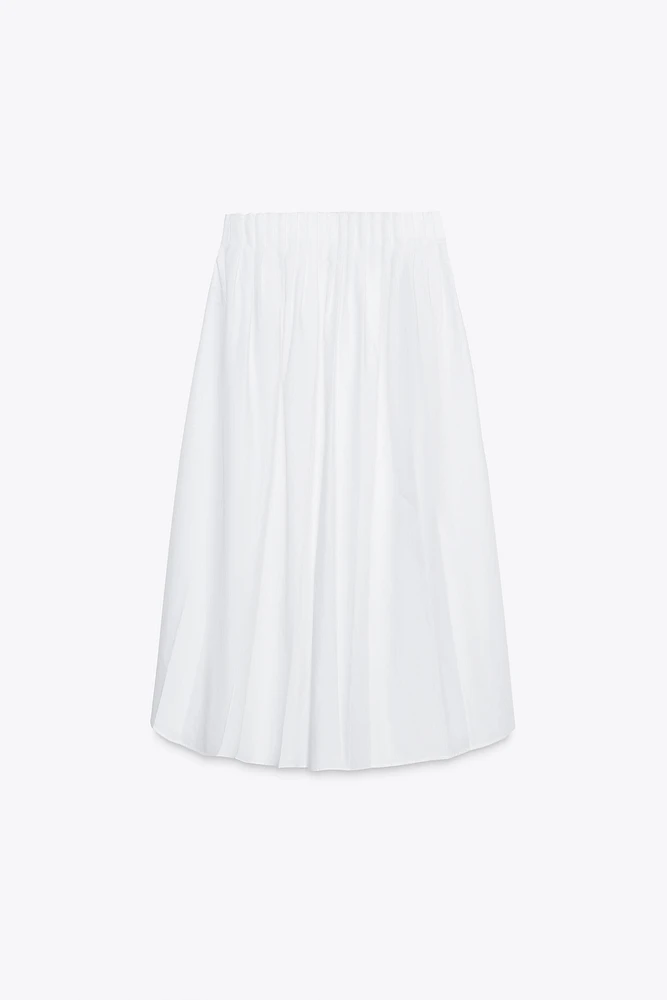 ZW COLLECTION POPLIN MIDI SKIRT