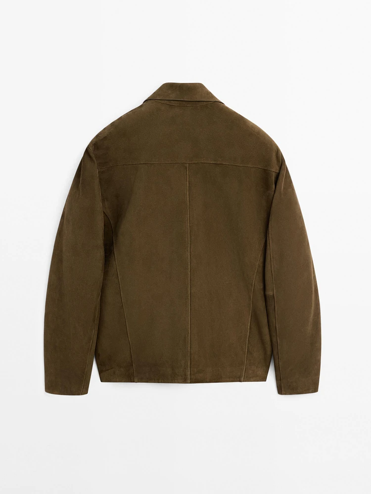 Veste légère courte en cuir et daim - Limited Edition