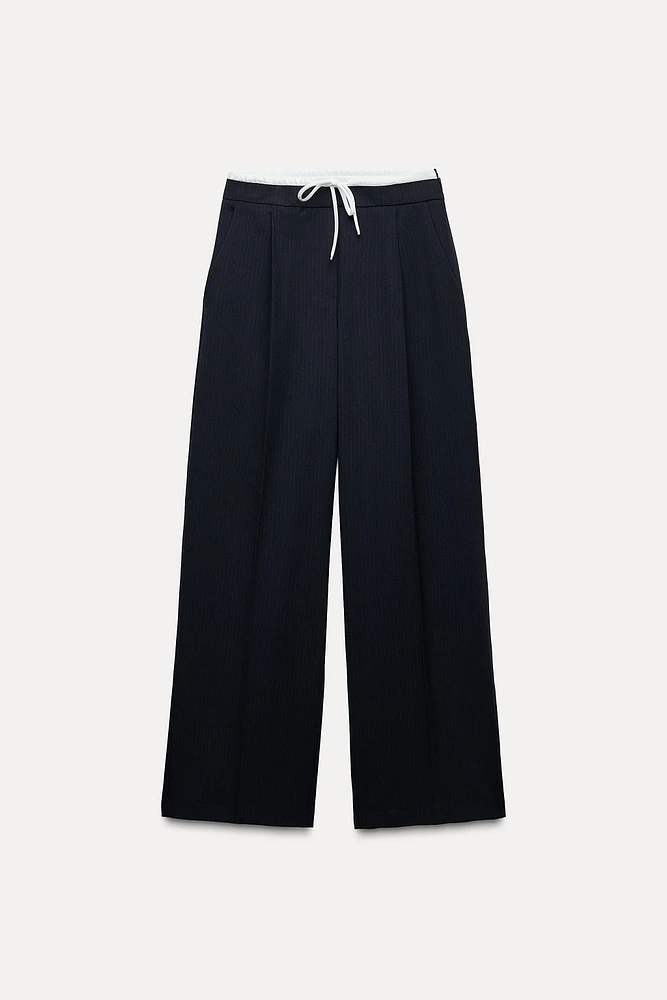 PANTALON LARGE À TAILLE DOUBLE