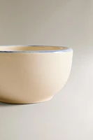 STONEWARE APPETIZER BOWL WITH RIM DETAIL