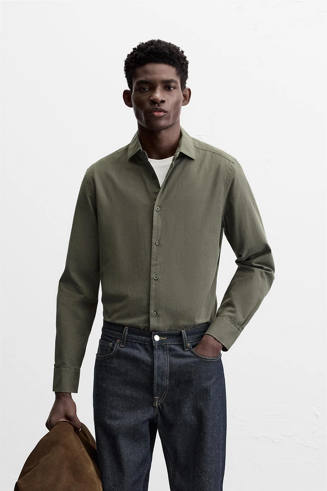 TEXTURED WEAVE TWILL SHIRT