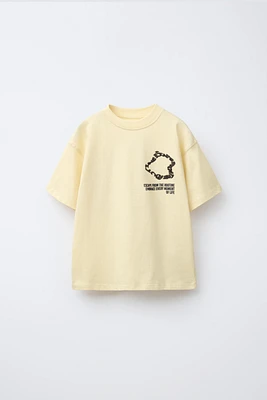 RAISED TEXT PRINT T-SHIRT