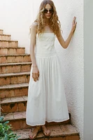 ROBE MIDI FLEURS BRODÉES
