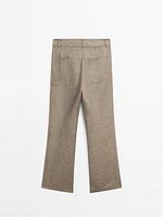 100% linen flare fit trousers