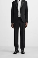 WOOL BLEND TUXEDO SUIT PANTS
