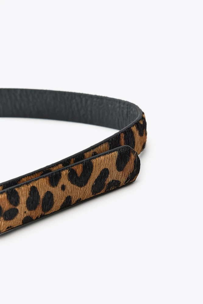 ANIMAL PRINT LEATHER BELT