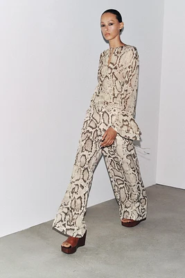 PANTALON SEMI-TRANSPARENT IMPRIMÉ ANIMAL ZW COLLECTION