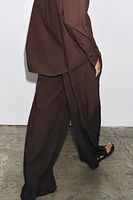 ZW COLLECTION POPLIN WIDE LEG PANTS