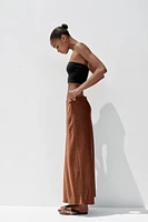 SATIN MIDI SKIRT