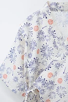 9-18 MOIS/ ENSEMBLE IMPRIMÉ KIMONO ET BERMUDA