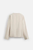 CHEMISE POLO STRUCTURÉE MÉLANGE LIN