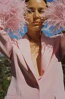 BLAZER MANCHES PLUMES