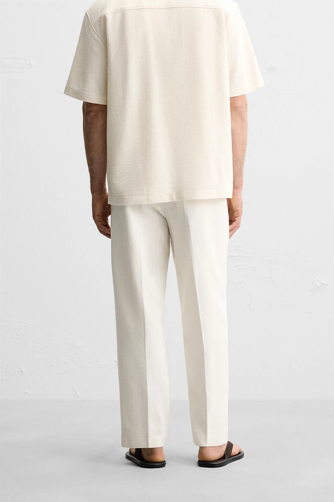 TEXTURED REGULAR FIT PANTS