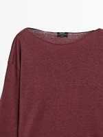 Pull col bateau 100 % lin