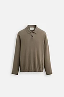 KNIT WOOL-COTTON POLO SHIRT