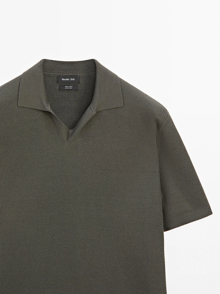 Mercerised cotton short sleeve polo shirt
